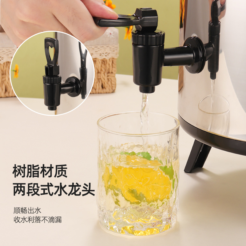 Stainless steel milk tea bucket double-layer insulated bucket commercial large capacity juice coffee soy milk tea bucket stall dedicated bucket