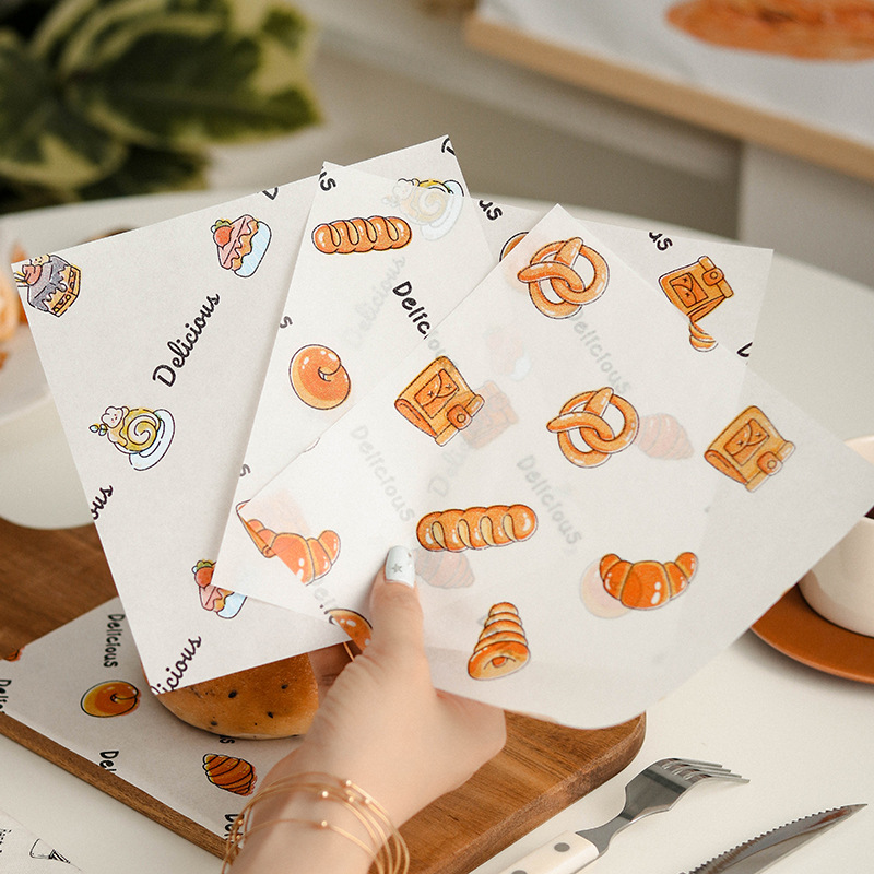 1000 sheets of 18cm cake pad paper oil-proof paper oil-proof silicone paper oil-absorbing paper hamburger bread paper food oil paper
