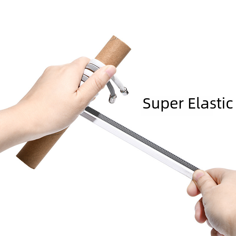 Metal Capsule Tie-free Elastic Lazy Shoelace Buckle Tie-free Elastic Flat Shoelace Alloy Elastic Mesh Shoelace