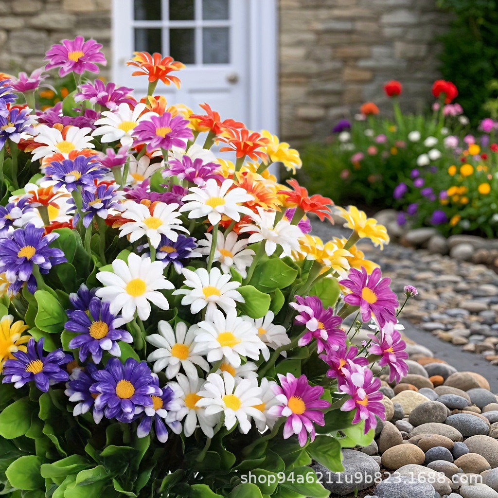 Популярный искусственный ромашковый букет из мелких цветов пластиковые цветы для украшения балкона и гостиной