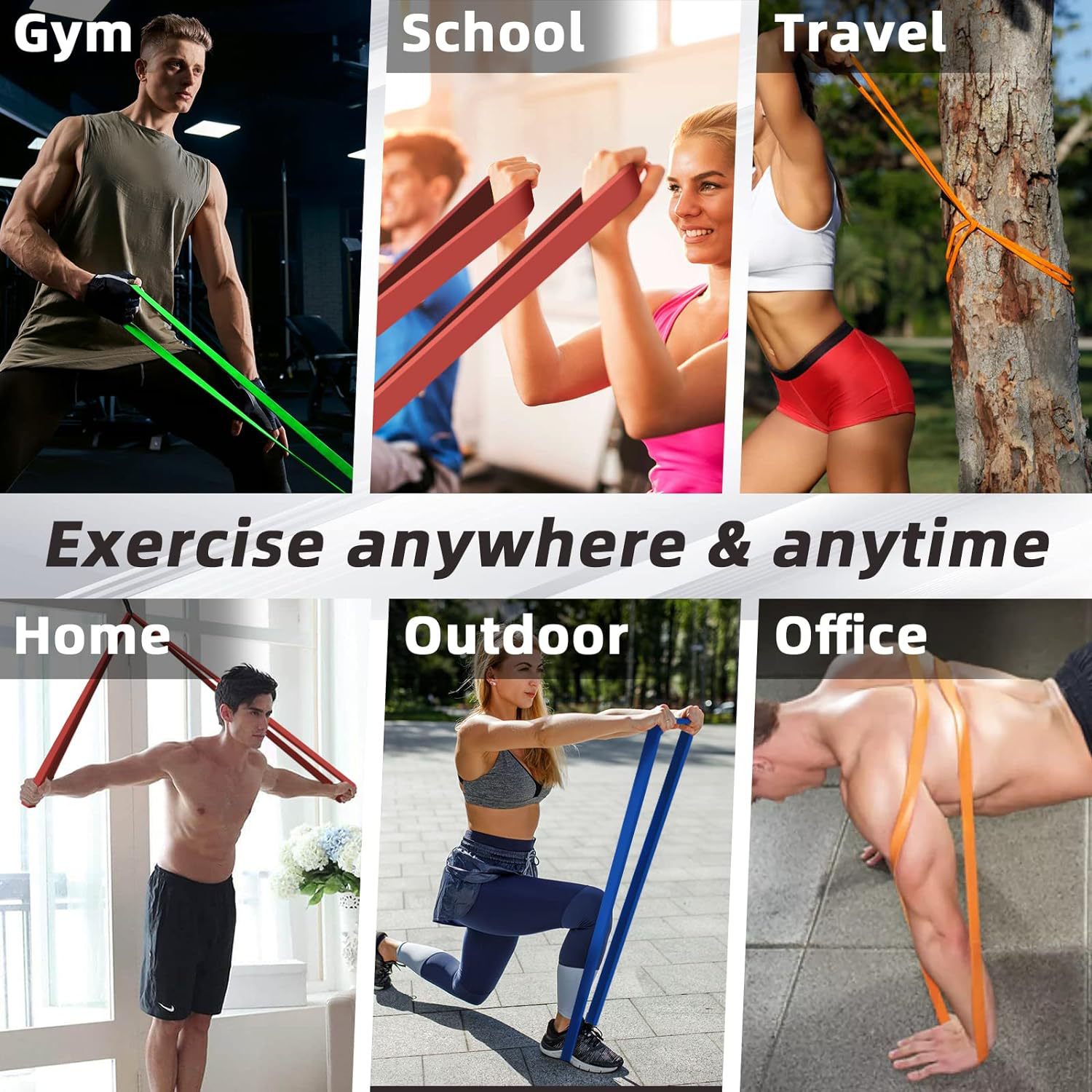 GPPNKC resistance band suit pull-up auxiliary band men's and women's indoor fitness exercise resistance band with door anchor