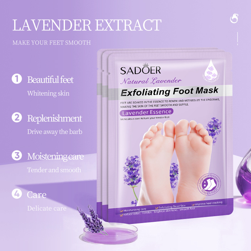 Foreign trade cross-border SADOER foot mask goat milk nicotinamide moisturizing exfoliating Lavender export wholesale