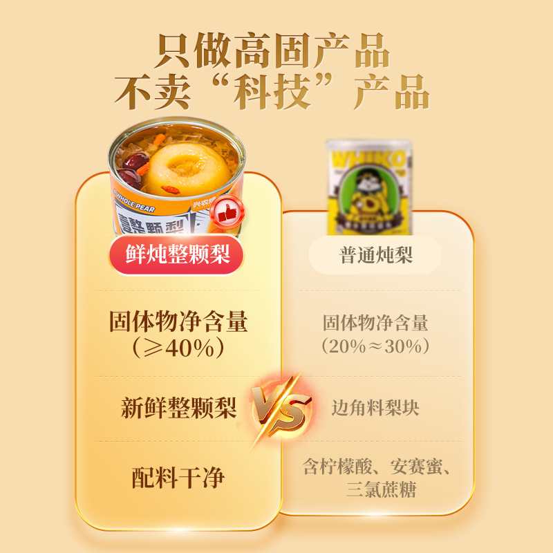 430g Commercial Canned Whole Roasted Pears from Dangshan, Canned Pears Stewed with Rock Sugar, Canned Fruit Pears, Canned Pears Wholesale