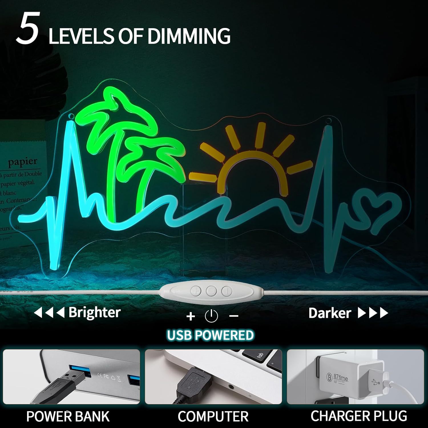 Cross-Border Amazon Led Neon Sign Night Light Party Indoor Decoration Light USB Luminous Light Factory Direct Sales