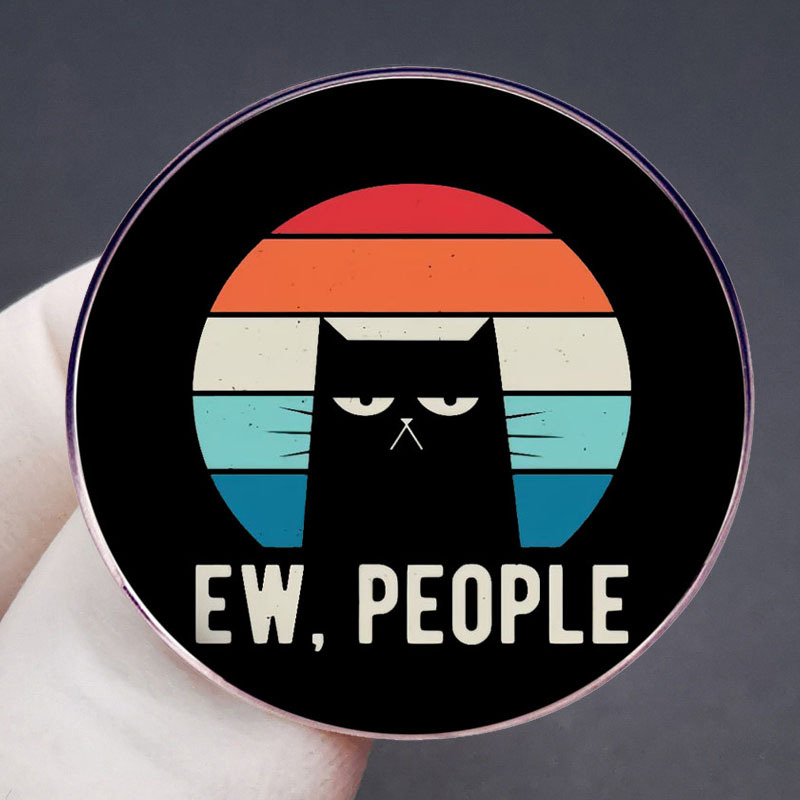 The Black Cat People in the Sarcastic Brooch Cartoon Mocking Liao Sarcastic Pin Badge Metal Alloy Badge Accessories
