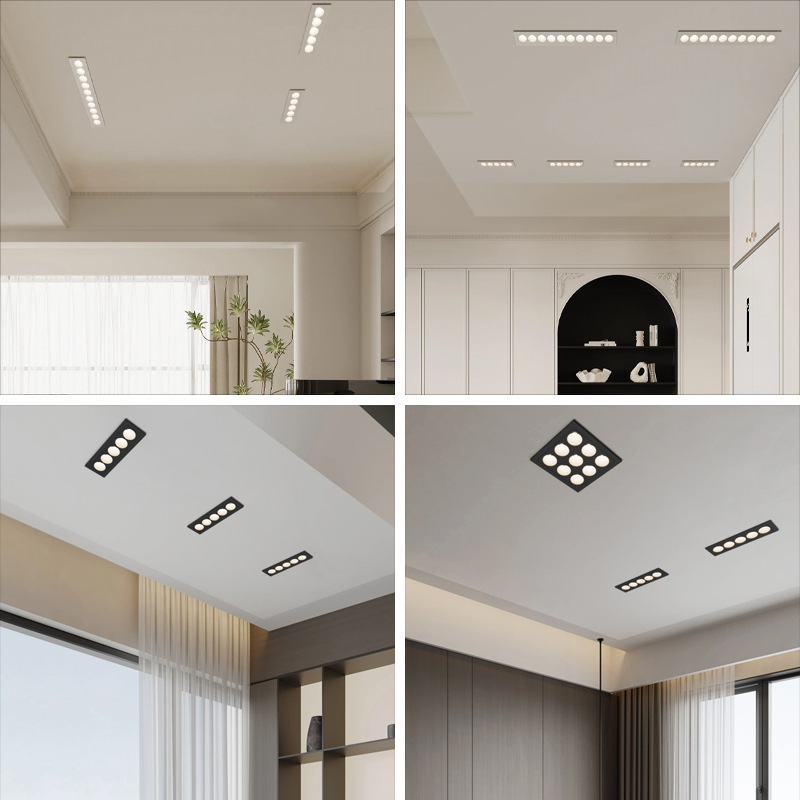 Embedded Grille Light Led Line Light Living Room Bedroom Aisle Intelligent Dimming Linear Light Concealed Anti-Glare Spotlight