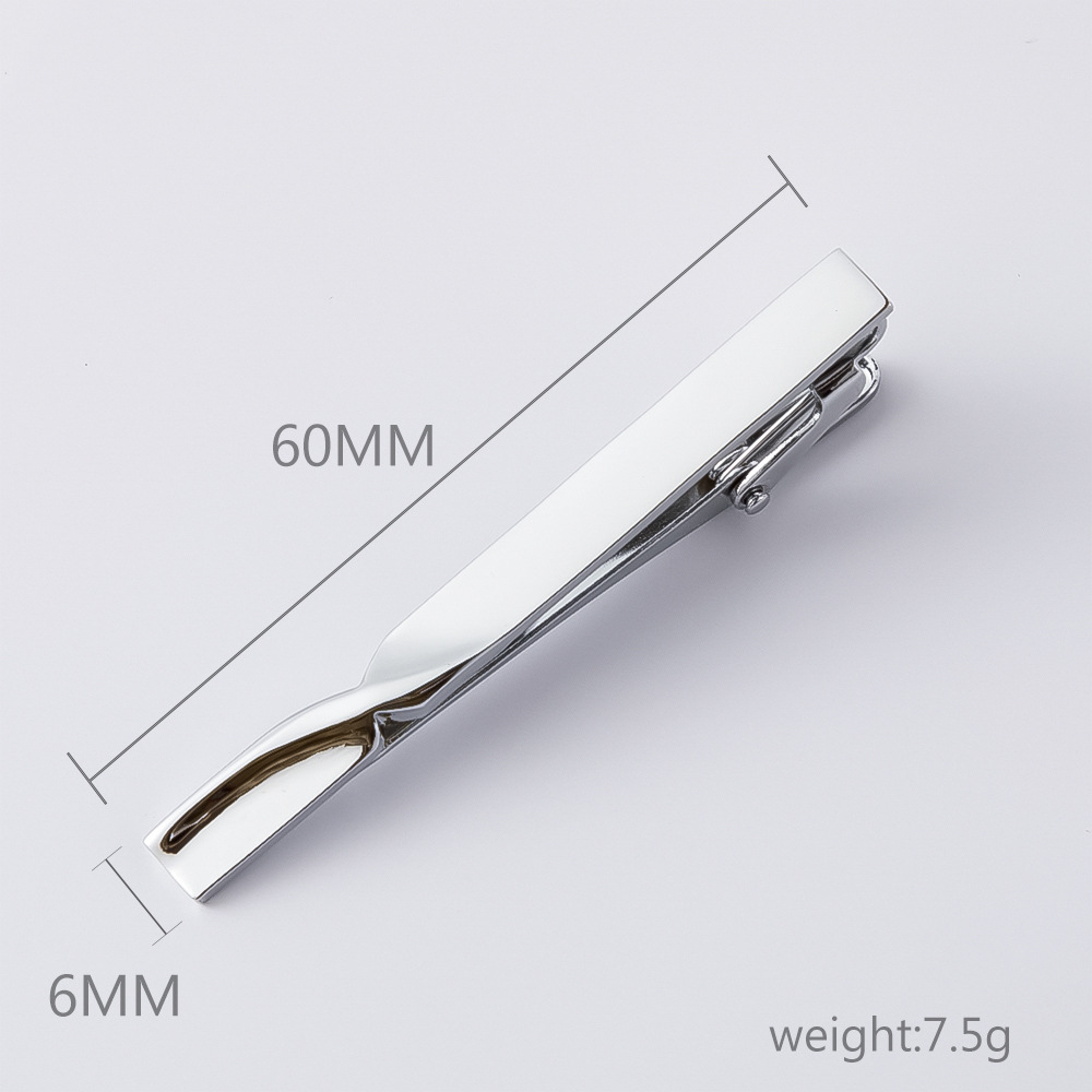 Spot High-Quality Electroplated Gold and Silver Twisted Shape Tie Clip Export Hot-Selling Men's Tie Clip Wholesale