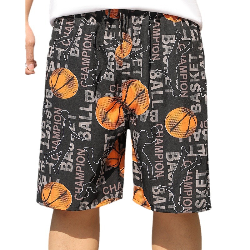 Summer Beach Pants Men's Loose Casual Five-point Pants Ice Silk High Elastic Quick-drying Seaside Large Size Shorts for Men