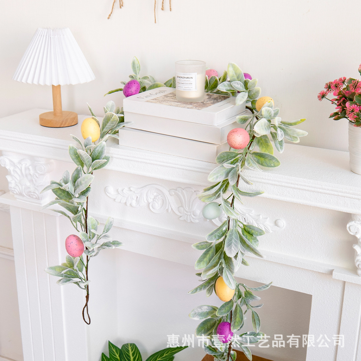 Amazon's Hot-Selling Simulated Rabbit Ear Leaf Egg Rattan Party Decorations Simulated Plant Flocking Vine Hangings