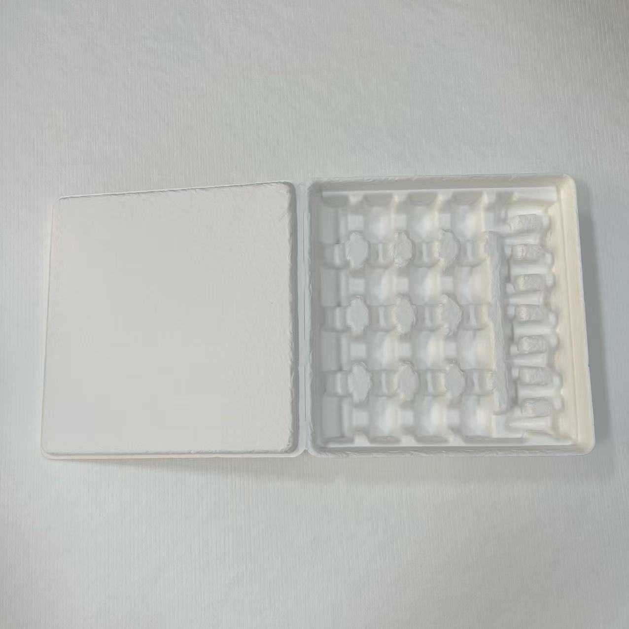 Paper Pulp Molding Manufacturer Comes with Drawings and Samples, Wet-Pressed Yellow Pulp Environmentally Friendly Material, Shock-Proof and Drop-Proof Paper Box Inner Tray Can Hold Medicine Bottles