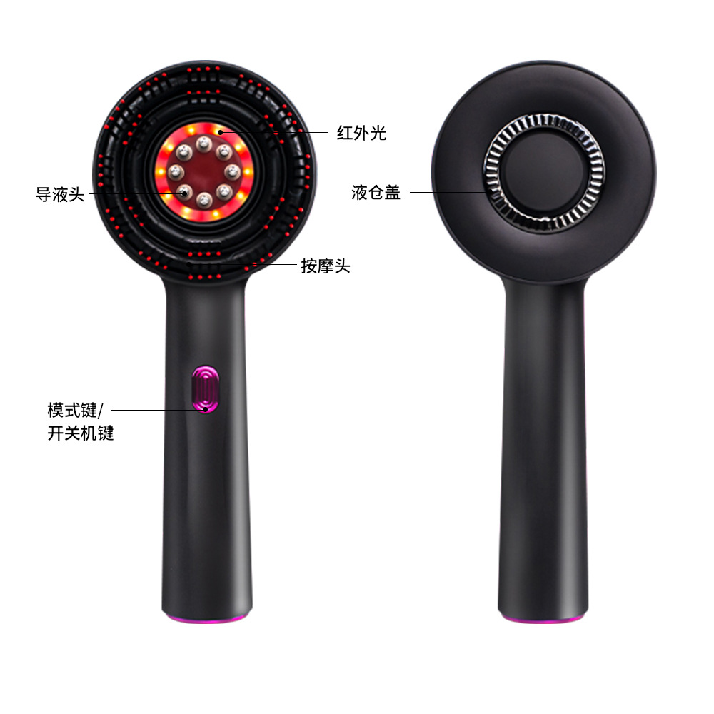 New Electric Massage Comb Household Scalp Liquid Guide Comb Red Light Anti-Stripping Hair Care and Hair Care Multifunctional Massage Comb