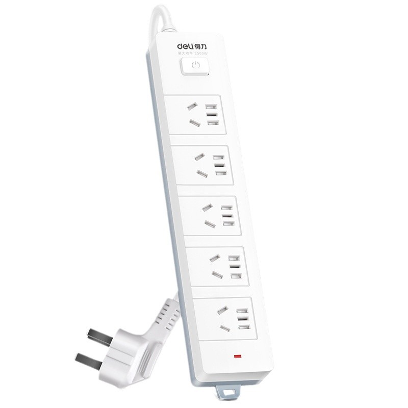 Deli 18254 Household Socket 3m5 Combination Jack 3m Patch-and-outlet Patch-and-outlet Patch-and-outlet Patch-and-outlet Power Cord Patch-and-outlet