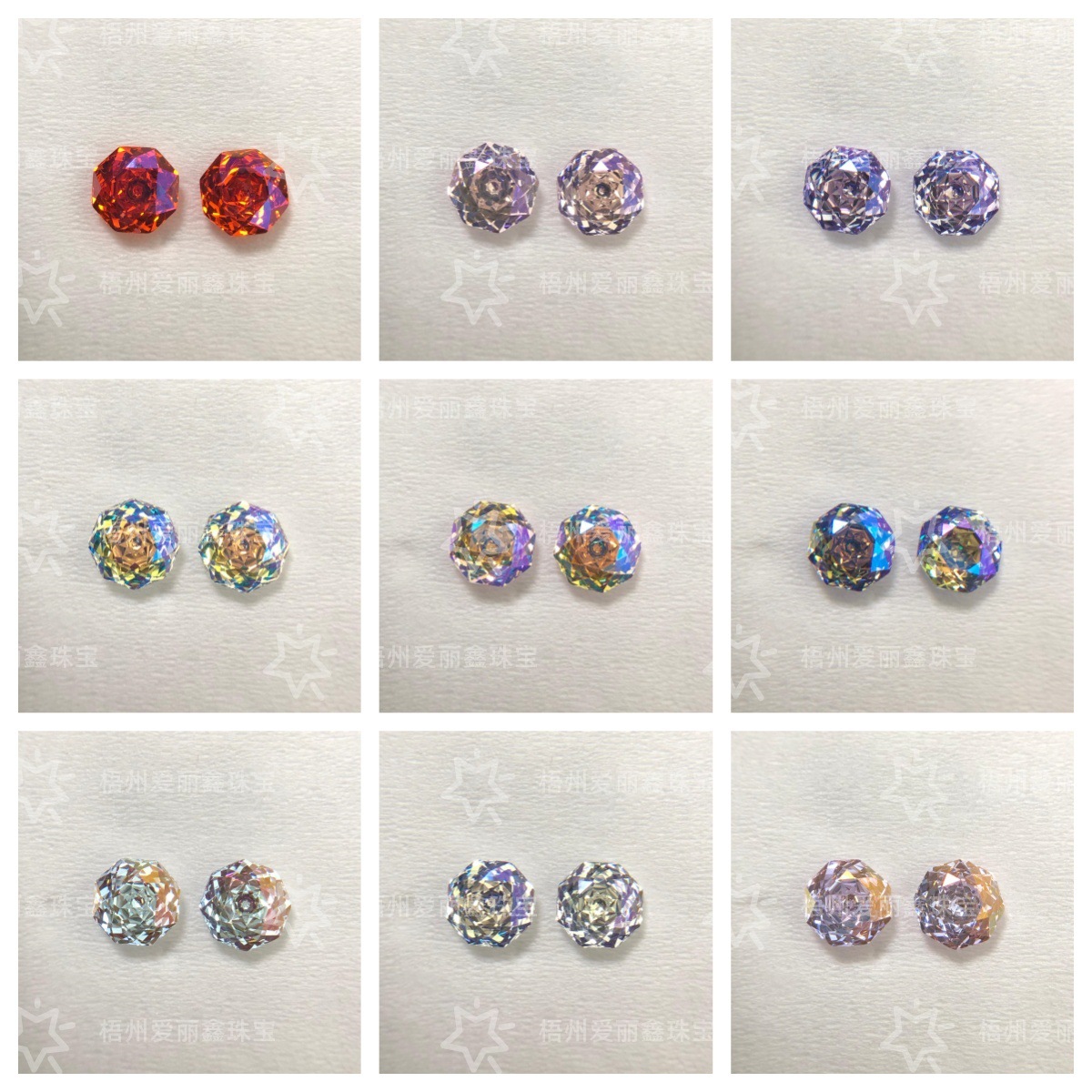 5mm Millennial Rose Cut Octagon Coated Internet Celebrity Popular Zircon Loose Stone Nail Art Earrings Jewelry Accessories