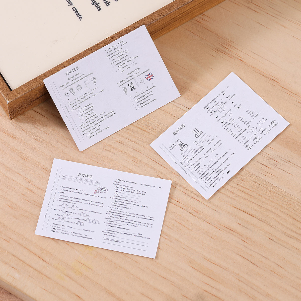 Miniature mini simulation test paper Dollhouse doll house classroom life scene pocket diy ornaments