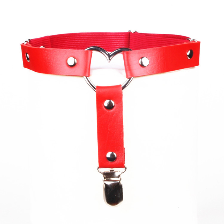 European and American Harajuku Punk Heart-Shaped Couple Jewelry Pu Leather Sexy Leg Rings Garter Accessories