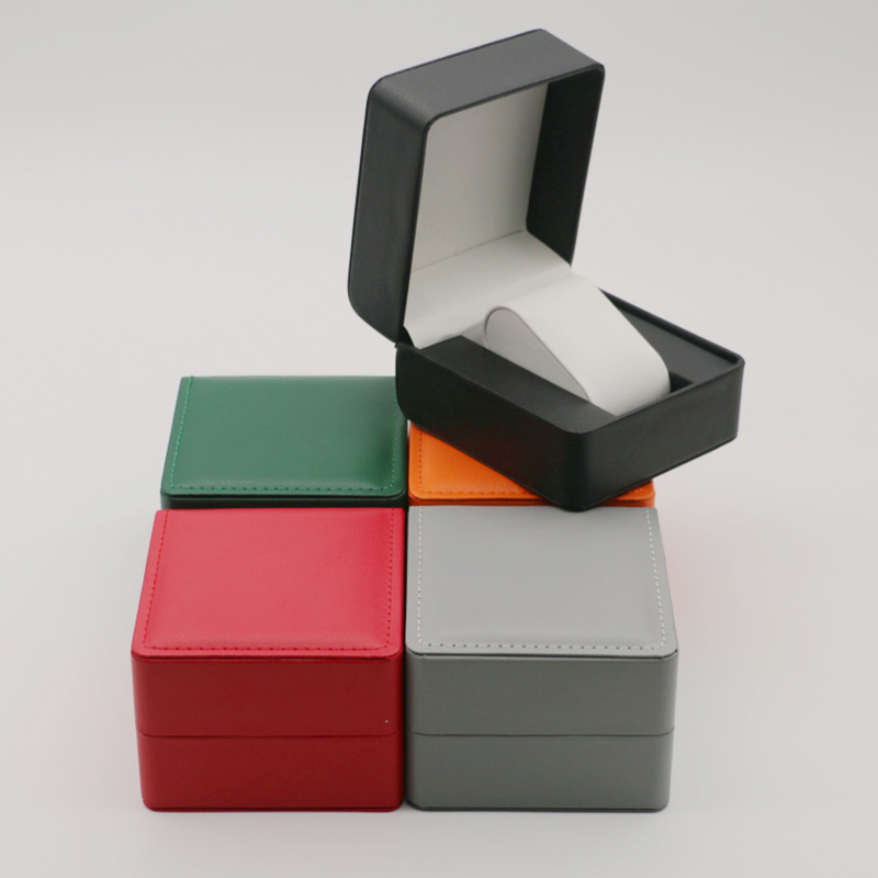 Круглая коробка для часов из PU кожи, подарочная коробка с поворотным механизмом, высококачественная коробка для хранения часов