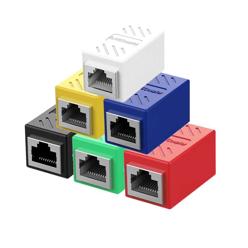 Gigabit network cable to connector RJ45 network connection two straight-through head three-way splitter adapter extender