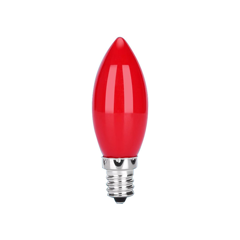 LED Red Light Bulb Candle Light Bulb Lotus Buddha Lamp God of Wealth Size Screw Point Bubble Red Candle for Table Lamp