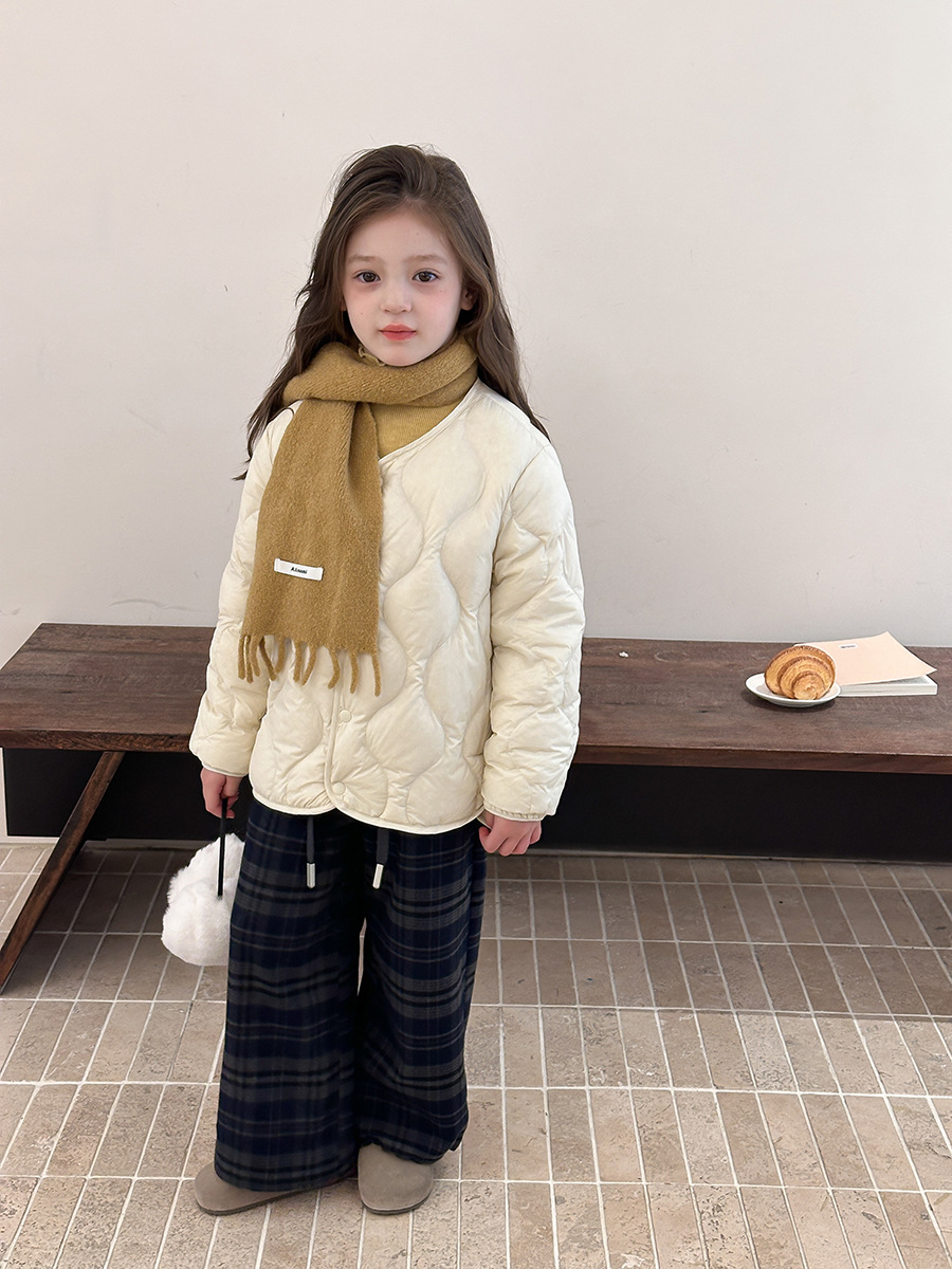 【New National Standard White Duck down with Traceability】Parent-Child Style~ Girls' Korean-Style down Vest/Down Jacket Warm Coat