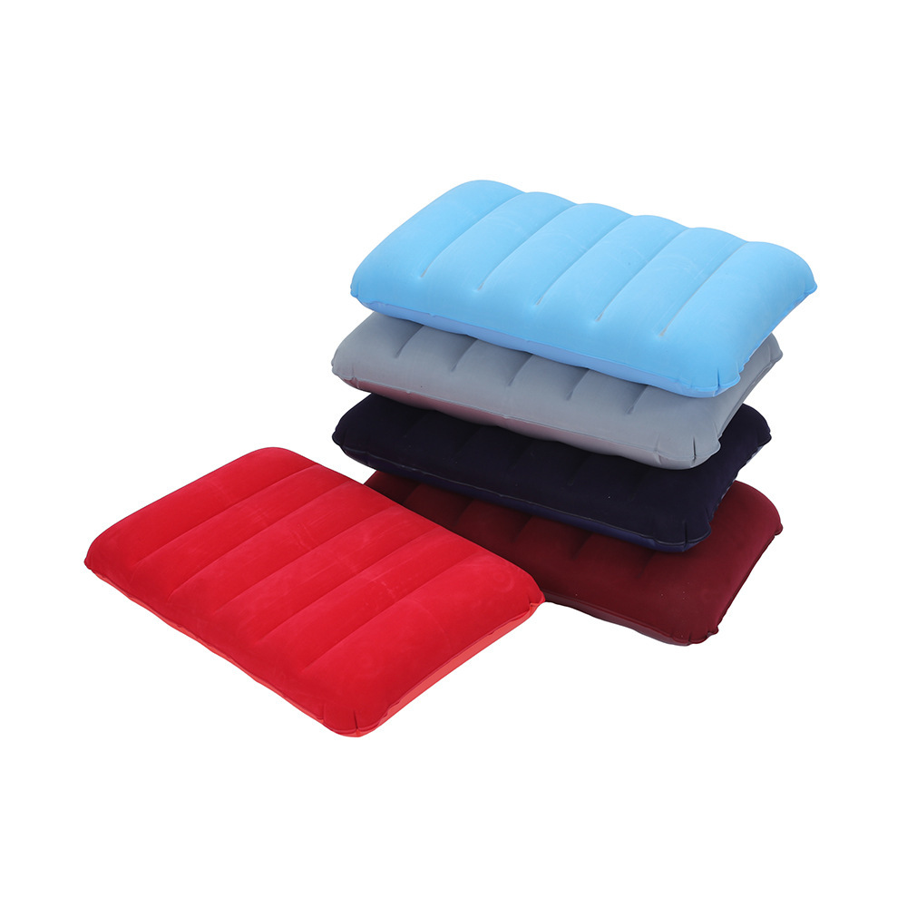 PVC Flocking Inflatable Pillow Nap Square Inflatable Pillow Business Office Travel Inflatable Pillow Stall Supply
