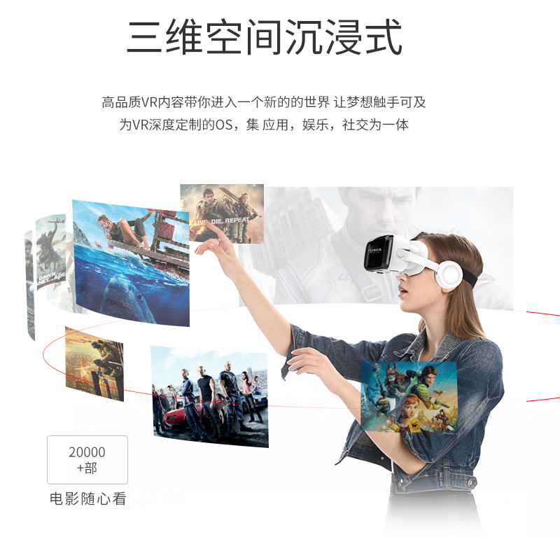 Qianhuan Vrshinecong04Bs Vr Glasses Bluetooth Headset Version Mobile Phone 3D Virtual Reality Helmet Vr Glasses