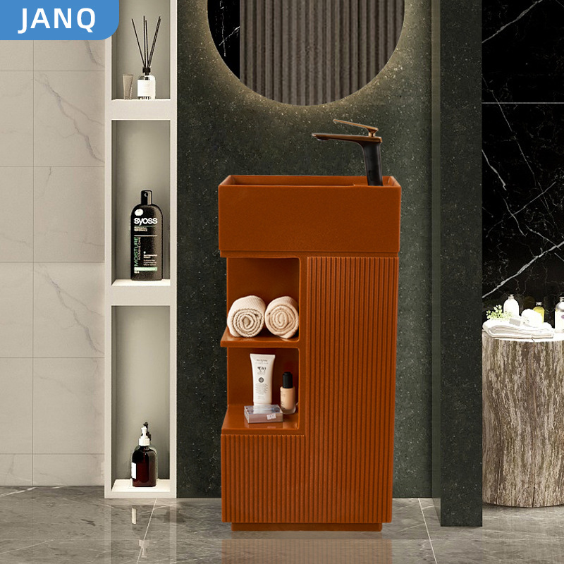 Раковина для маленькой ванной из искусственного камня, домашняя, колонная, с ванной-каркасом