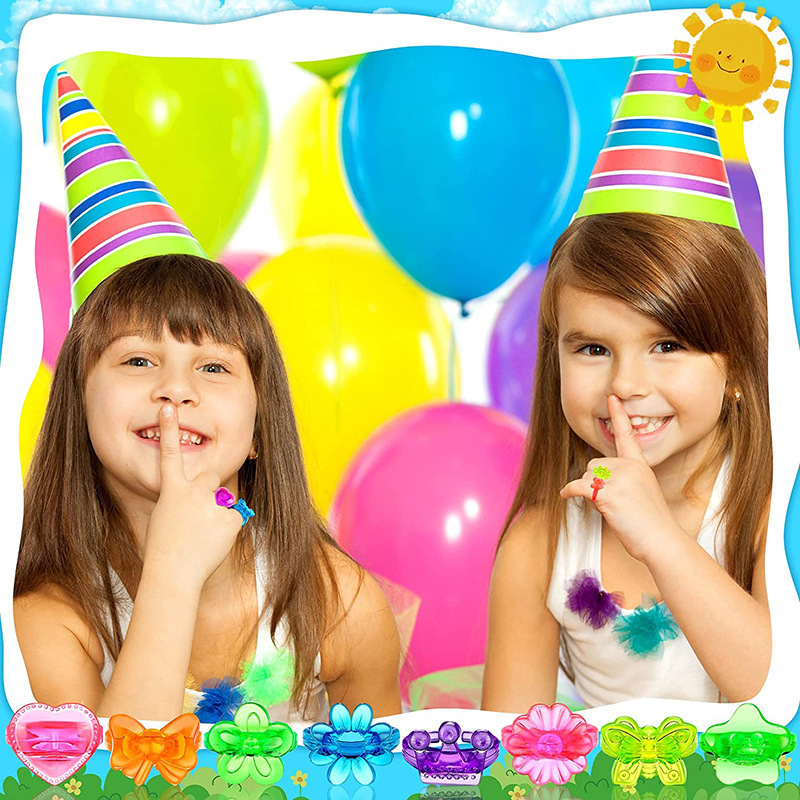 Children's Play House transparent ring jewelry toys cross-border gift small toy set egg party toys wholesale