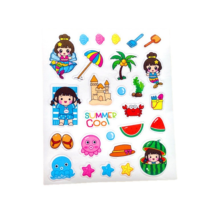 Korean Ins Cute Handbook Stickers Cartoon Thermos Cup Stickers Handbook Mobile Phone Stickers Student Water Cup Transparent Pvc Stickers