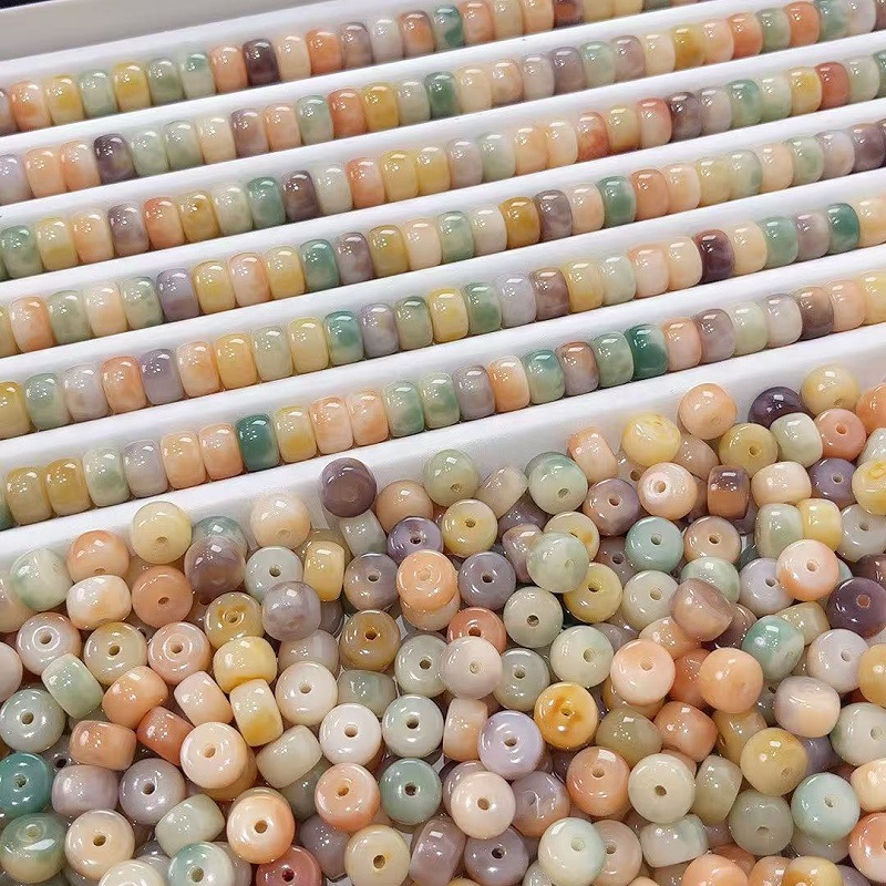 Matcha Grapefruit Multi-Treasure Tablets Bodhi Beads Student DIY Tablet Beads Bodhi Root Bracelet Silent Disc Bracelet