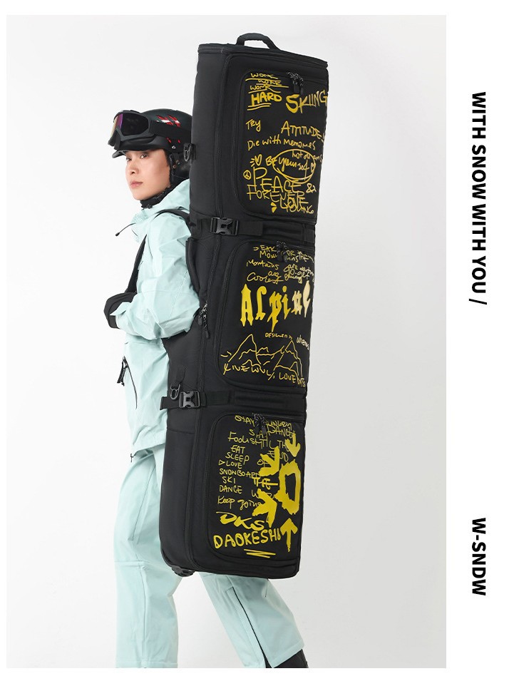 New Waterproof Ski Bag, Single Board Bag, Double Board Bag with Wheels, Three Compartments, Dry and Wet Separation, Large Capacity, Can Be Checked