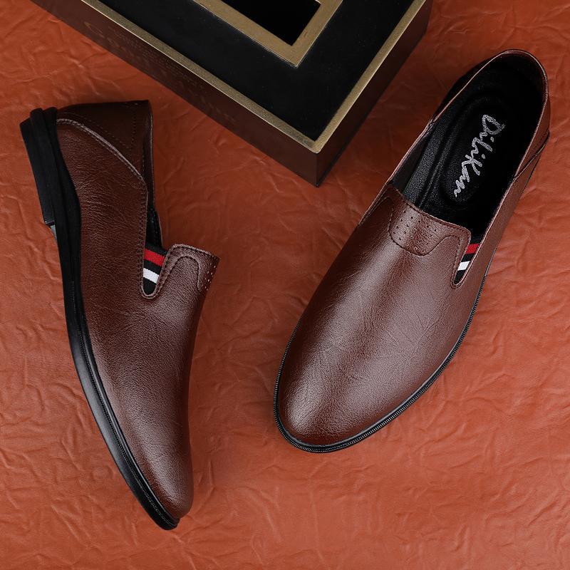 New Casual Shoes D Split Leather Slip-On Casual Leather Shoes for Men - Leather Shoe Size