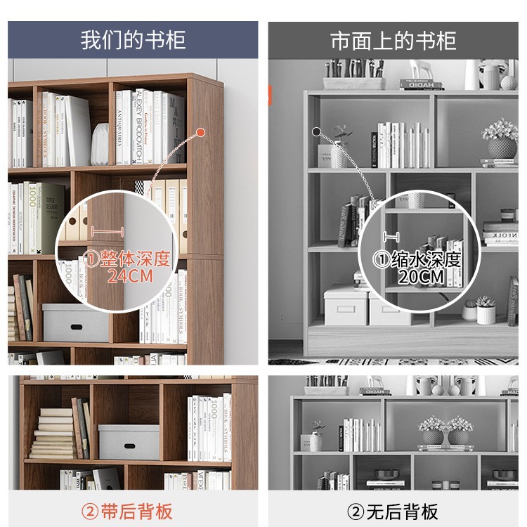 Simple Bookshelf Floor Living Room Storage Rack Household Bedroom Storage Cabinet Multi-function Cabinet Office Bookcase