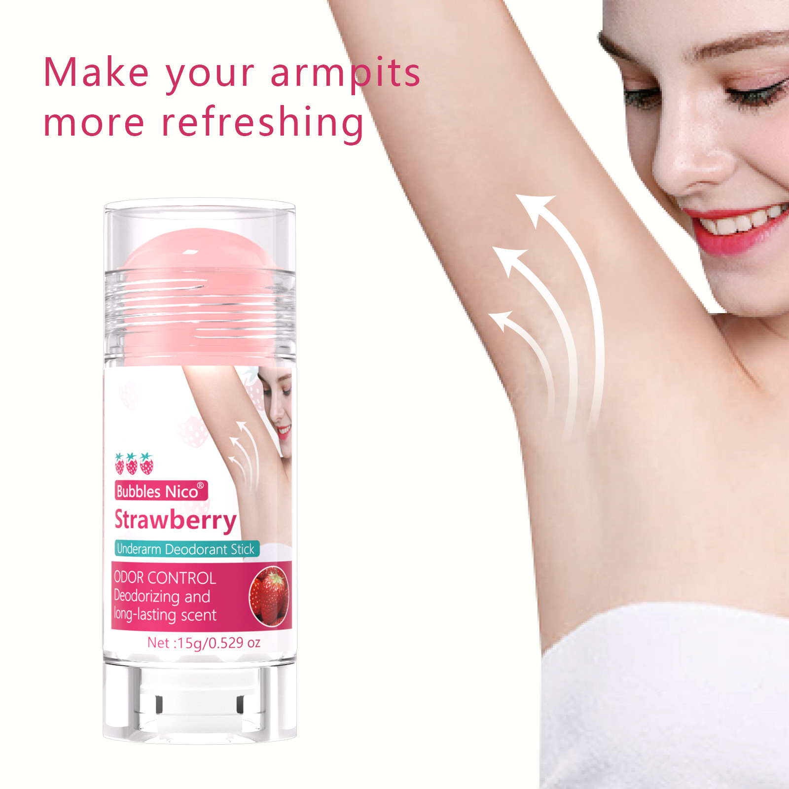 Полная английская упаковка, унисекс дезодорант-ролик для подмышек, аромат клубники, удаление запаха