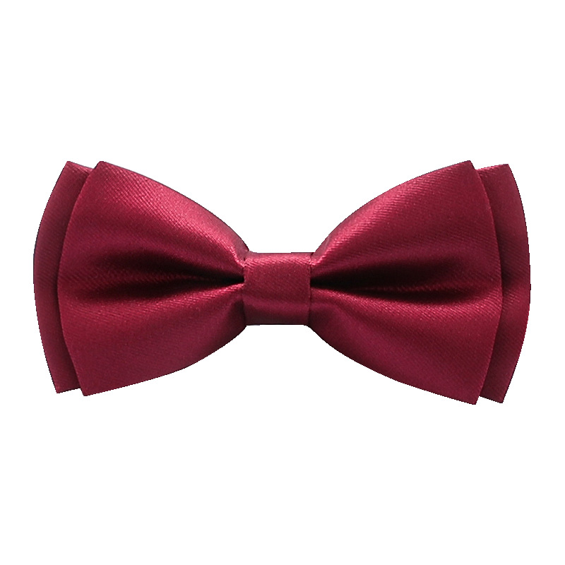 Men's Bow Tie Men's Best Man and Groom Wine Red Black Bow Tie Dress Wedding British Korean Style Bow