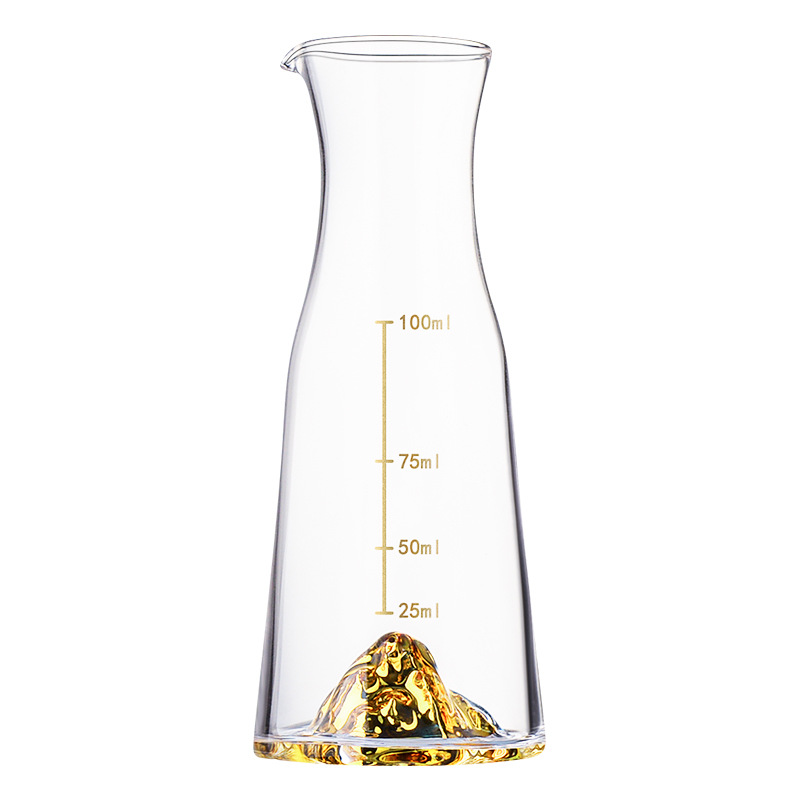 Household Creative Jinshan Crystal Glass Liquor Dispenser Thickeneded Liquor Chinese Gold-Painted Decanter Wine Dispenser