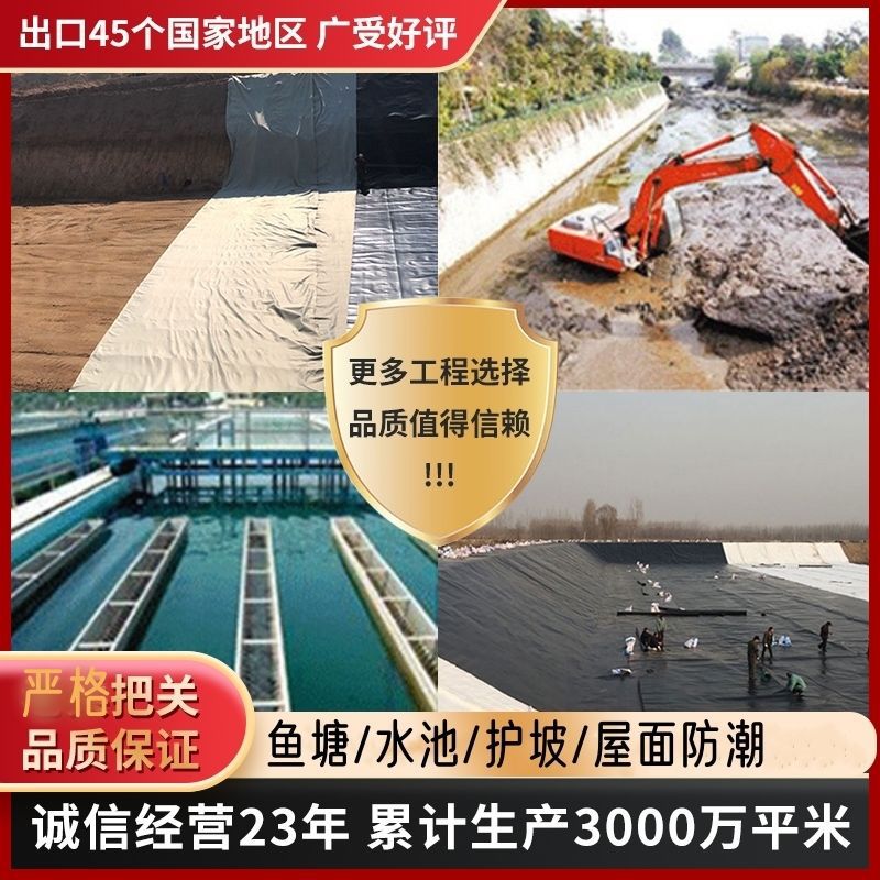 Bag Detection Composite Geomembrane Two Cloth One Film Waterproof Geotextile Fish Pond Anti-Seepage Membrane Reservoir Waterproof Cloth Others