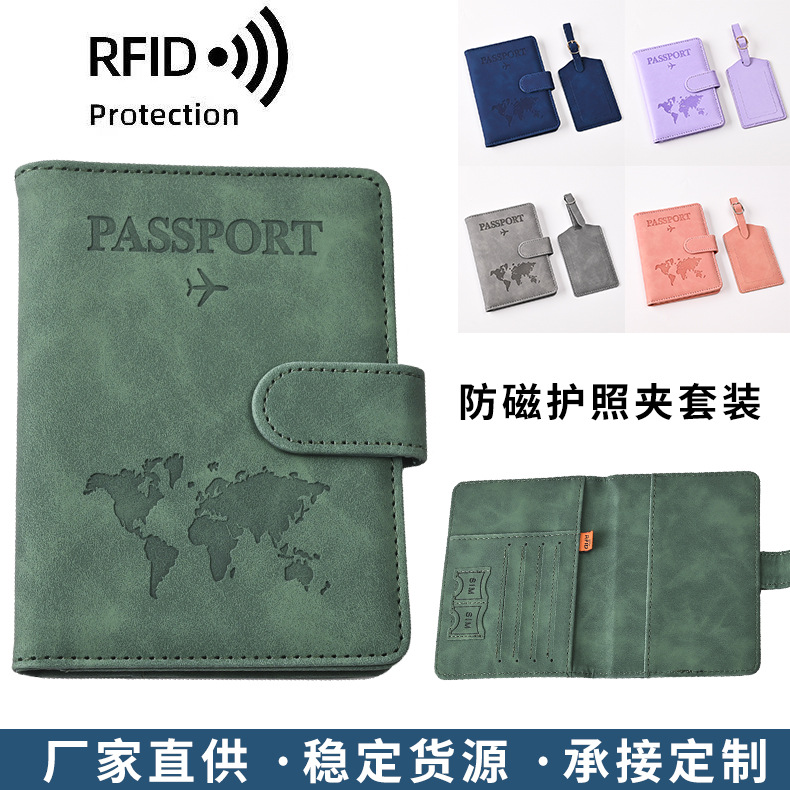 Кожаный чехол для паспорта с магнитной застежкой, многофункциональный, анти-магнитный, оптовая продажа