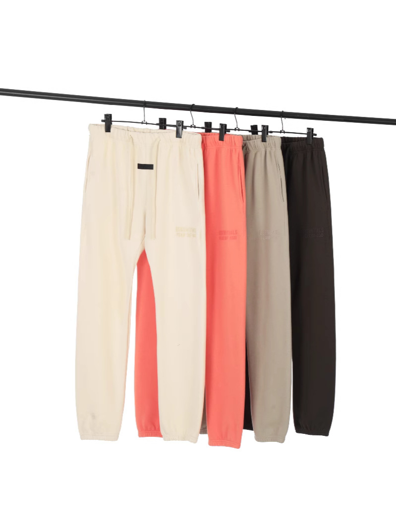 FOG Double Line ESSENTALS Double Row Flocking Letter fleece-lined Hooded Sweatshirt Casual Men and Women Couple suit Fashion