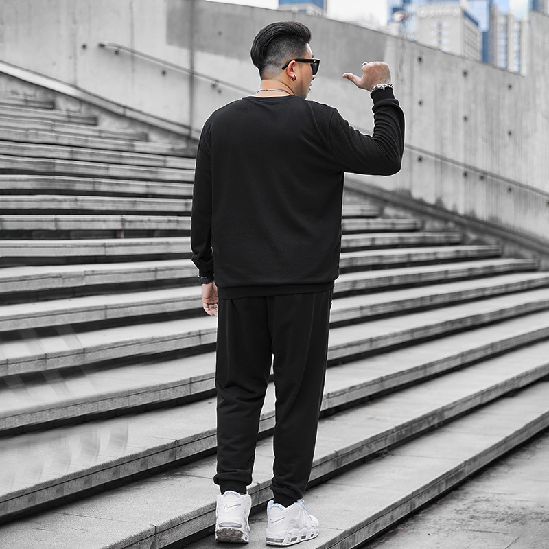 DW1042-DK2042 extra large size 400kg sports cotton tall lengthened suit fat sweater pants
