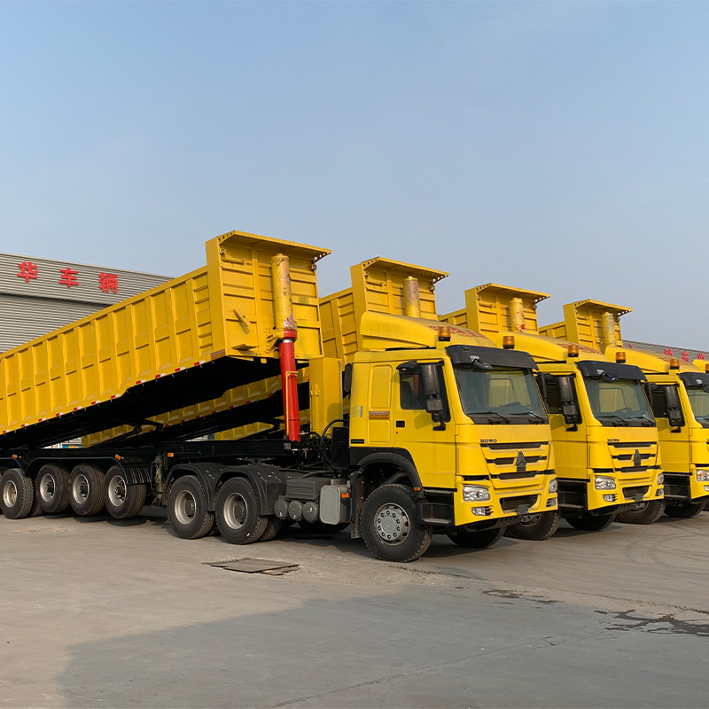 Rear Flip Semi-Trailer Air Suspension Disc Brake Axle Front Axle Lift Overall Lifting Rear Flip Dump Truck
