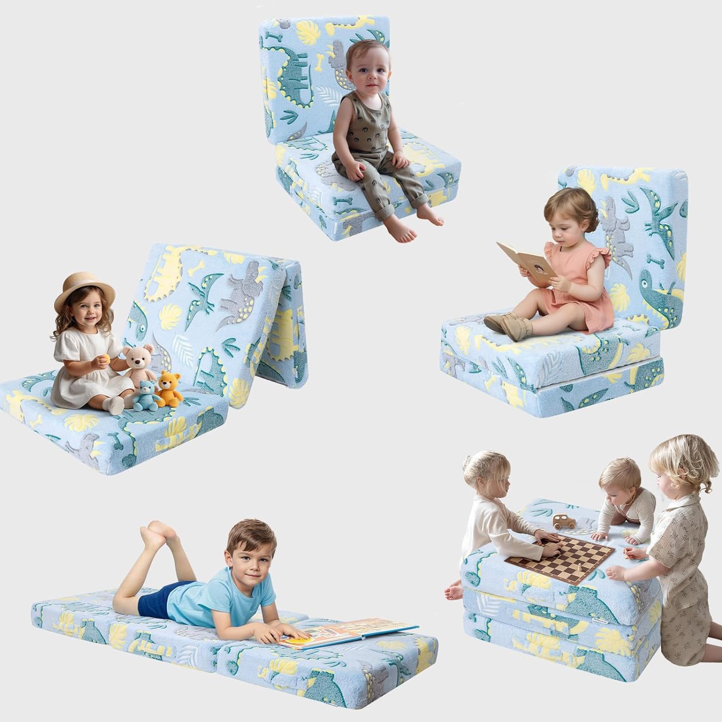 Children's 70% off Fold Floor Mattress 25D Sponge Luminous Flannel Fabric Kindergarten Floor Nap Mat Cross-Border