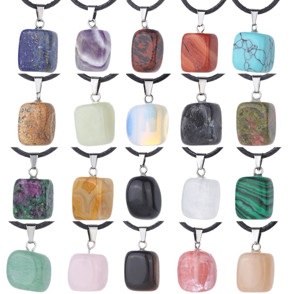 Zhuhang Jewelry Cross-Border Popular Natural Crystal Pendant Irregular Amethyst Lapis Lazuli Necklace Jewelry Wholesale