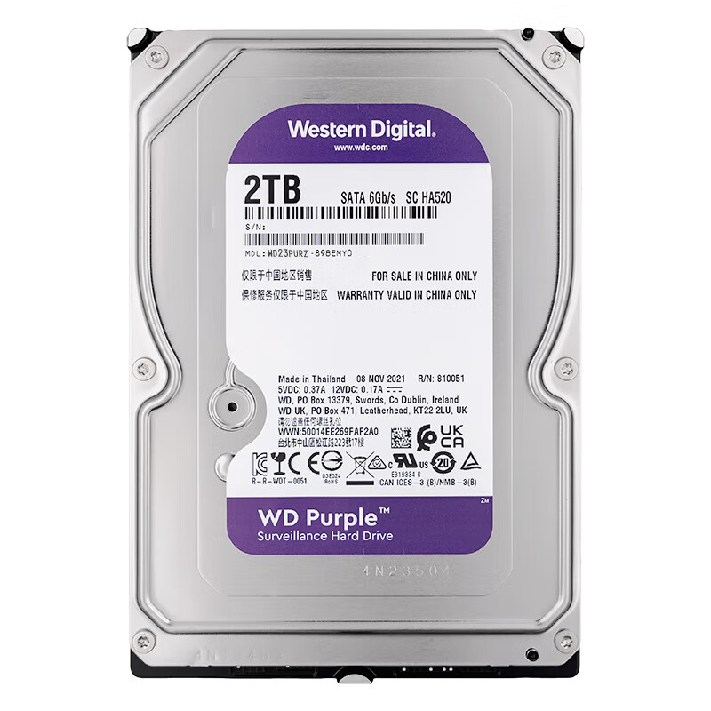 Wd/Western Digital Purple 1Т 2Т 4Т 6Т 8Т 3.5 дюйма мониторинговый жесткий диск SATA