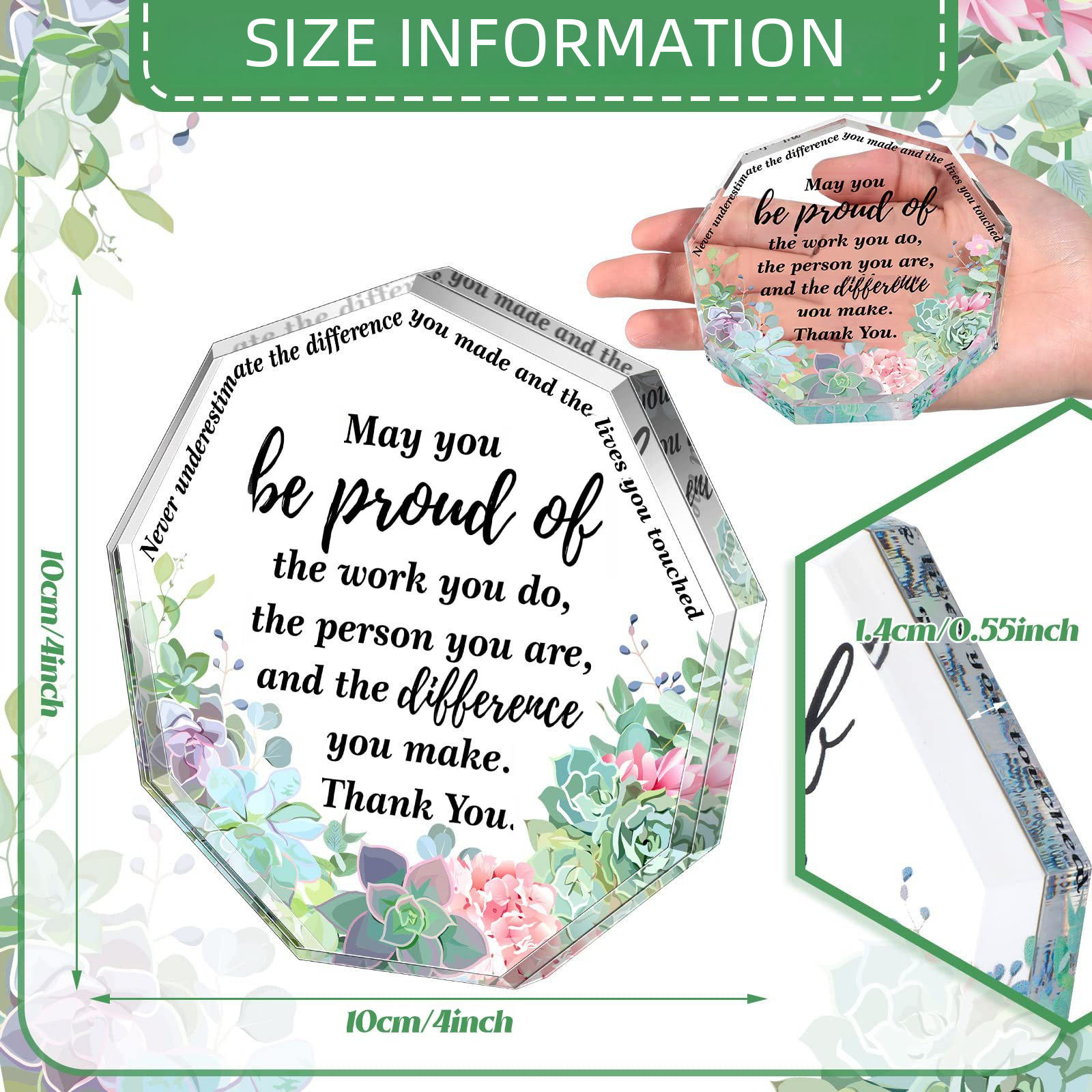 Acrylic Ornament Heart-Shaped Ladies Colleague Farewell Appreciation Gift Teacher Souvenir Decoration Tv Cabinet