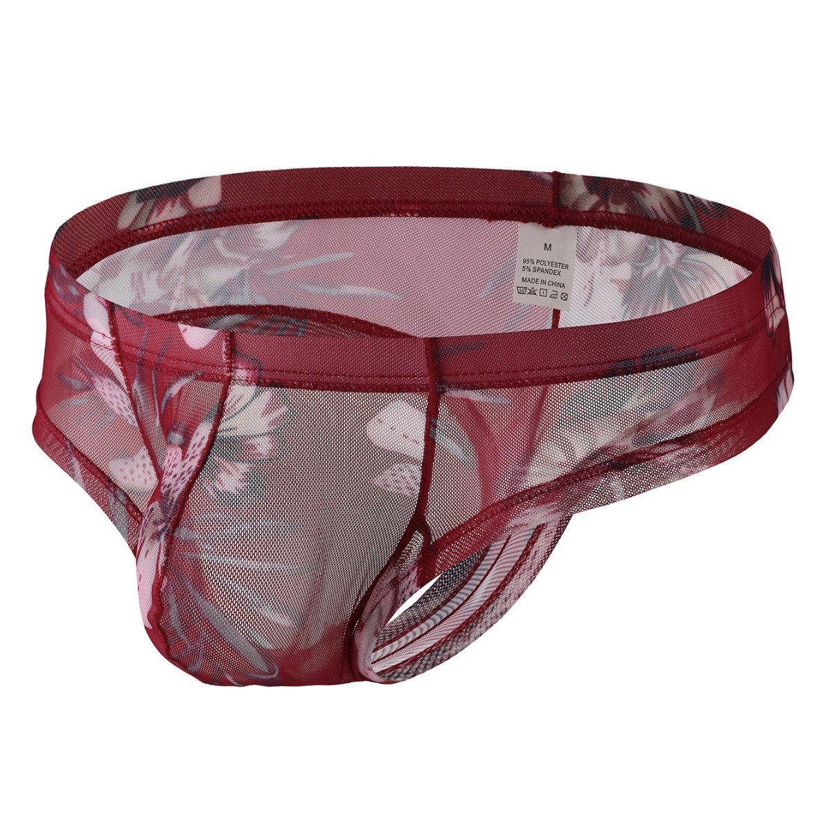 Men's U-Shaped Underwear, Transparent Printed Thong Shorts, Fashionable Low-Waist Boxer Briefs, Foreign Trade Dropshipping