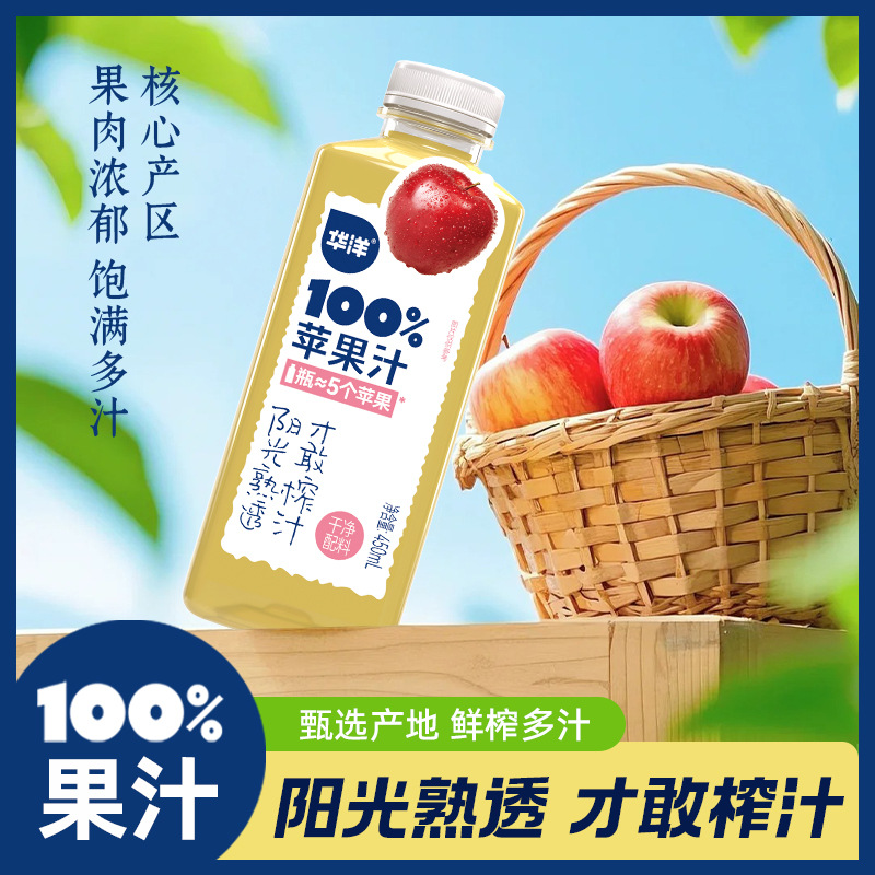 Huayang 100% Juice 450ml*15 Bottles of Orange Juice Grape Juice White Peach Juice Apple Juice Mango Fruit and Vegetable Drink Whole Box