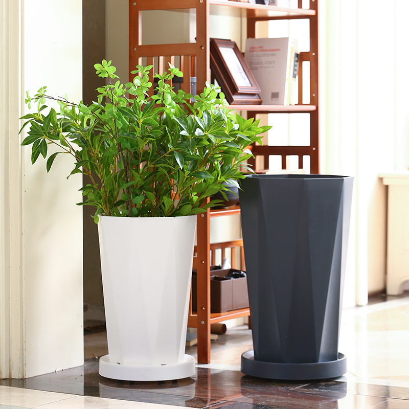 Bird of Paradise Flower Pot Thickeneded Resin Extra Large Sunflower Plastic Flower Pot Living Room Office Large Green Plant