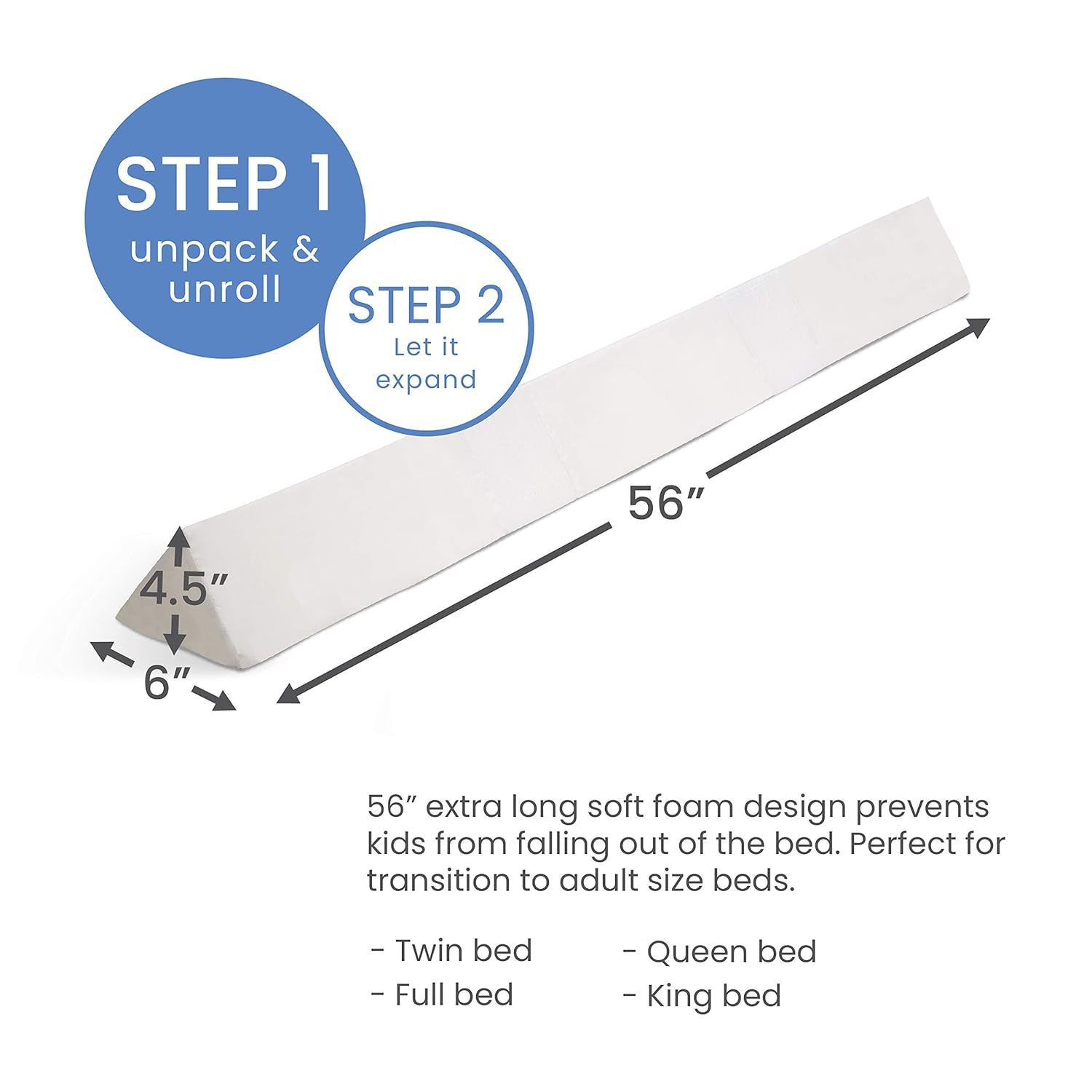 Кастомизированный детский удлиненный бортик из мемори-фома, съемный водонепроницаемый чехол, противоскользящий треугольный заполнитель для кровати