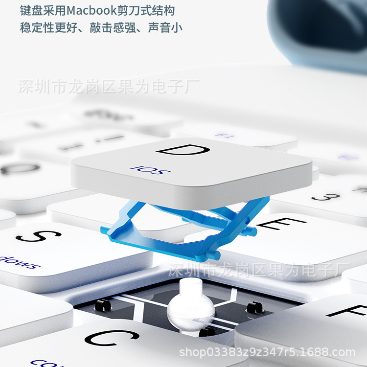 For 2024 Apple iPad pen slot silent bluetooth keyboard leather case silicone protective case air6Pro110.9.7