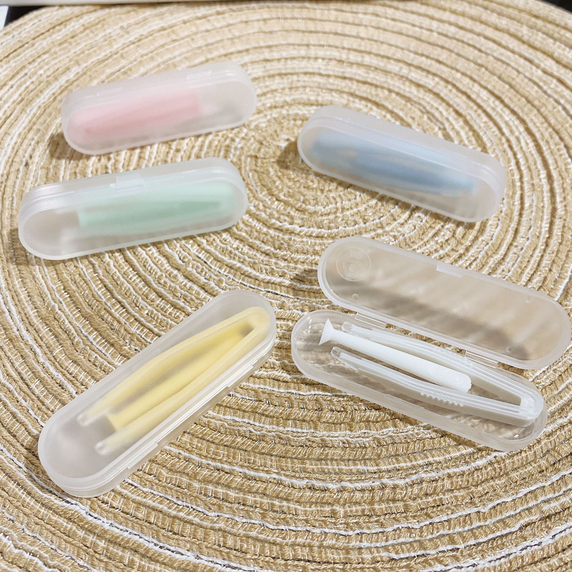 Оптовые аксессуары для чехла для контактных линз, пинцет, присоска, цветной флип, матовый инструмент для извлечения линз, силиконовый зажим